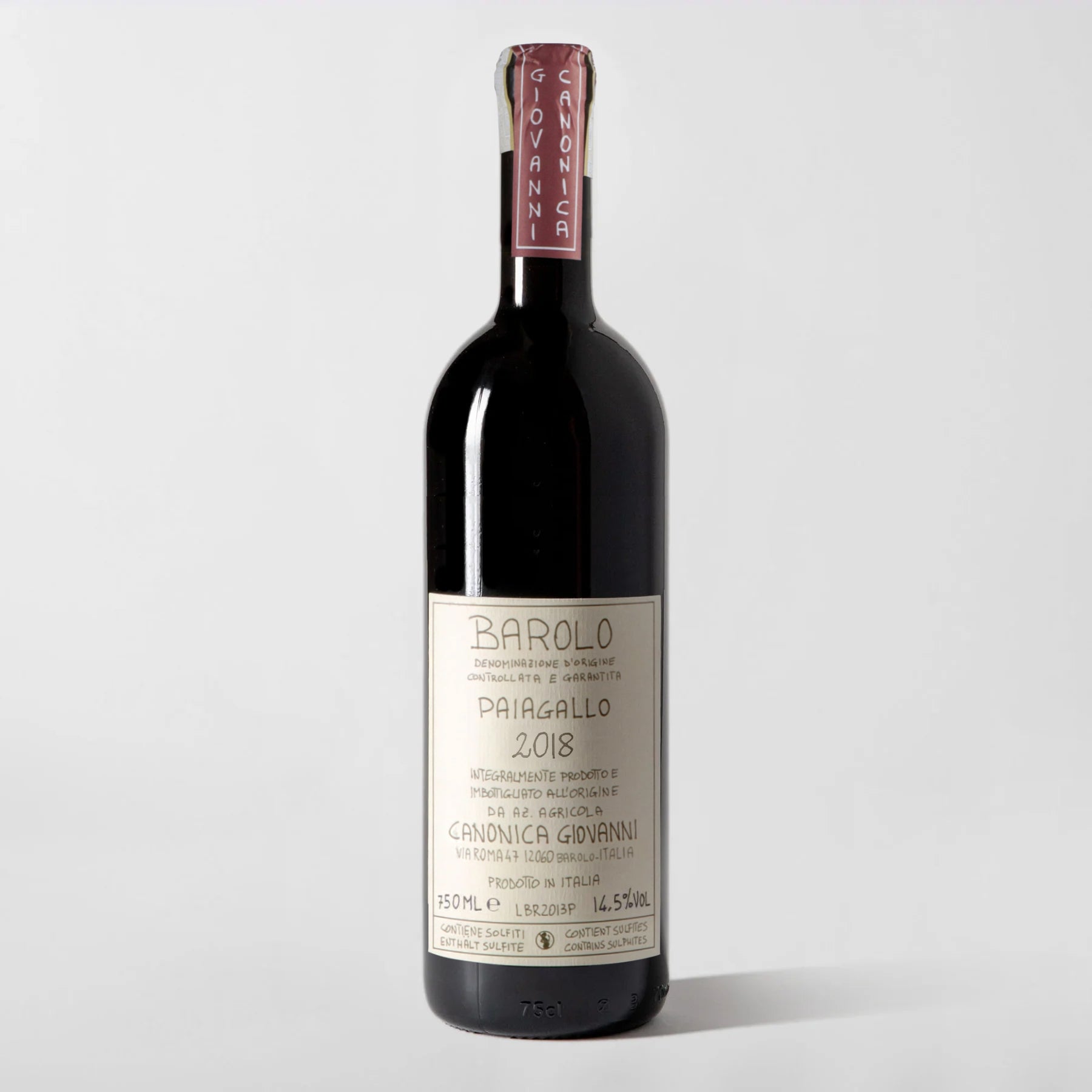 Pre-arrival: Giovanni Canonica, Barolo 'Paiagallo' 2018 - Parcelle Wine