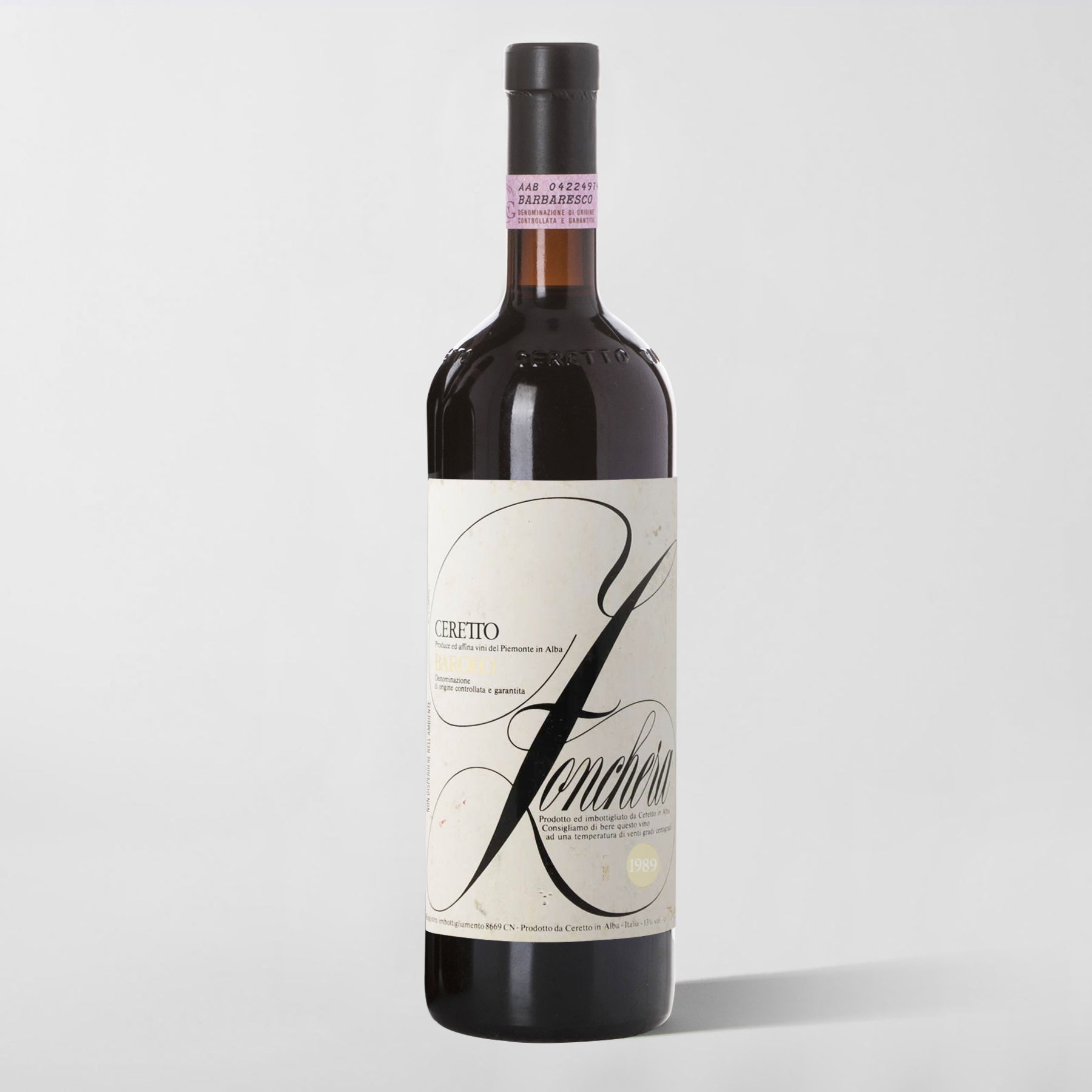 Ceretto, Barolo 'Zonchera' 1989 - Parcelle Wine