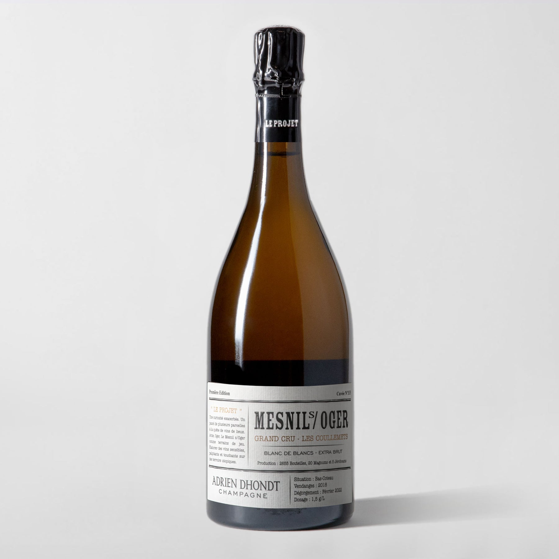Domaine Adrien Dhondt, Le Mesnil sur Oger 'Les Coullemets' 2018 - Parcelle Wine