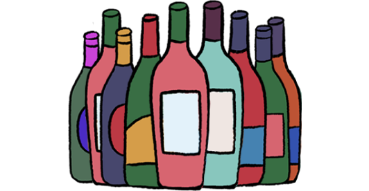 Drawing of Three Months Worth of Wines, 9 Bottles